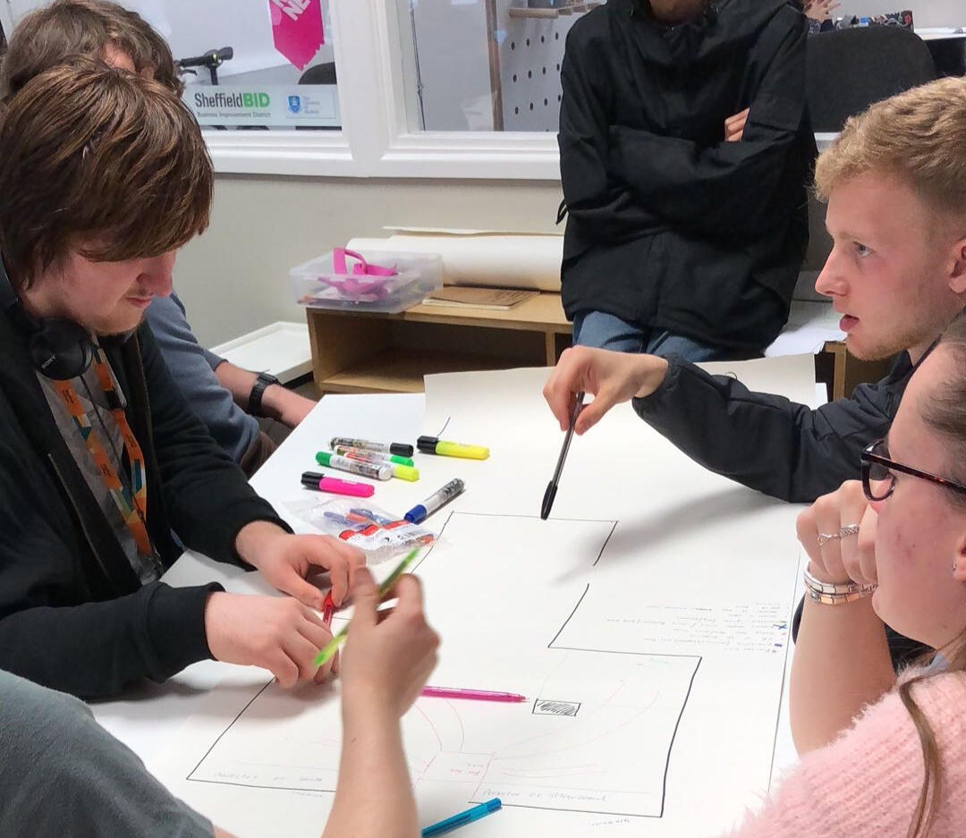 Young people brainstorming